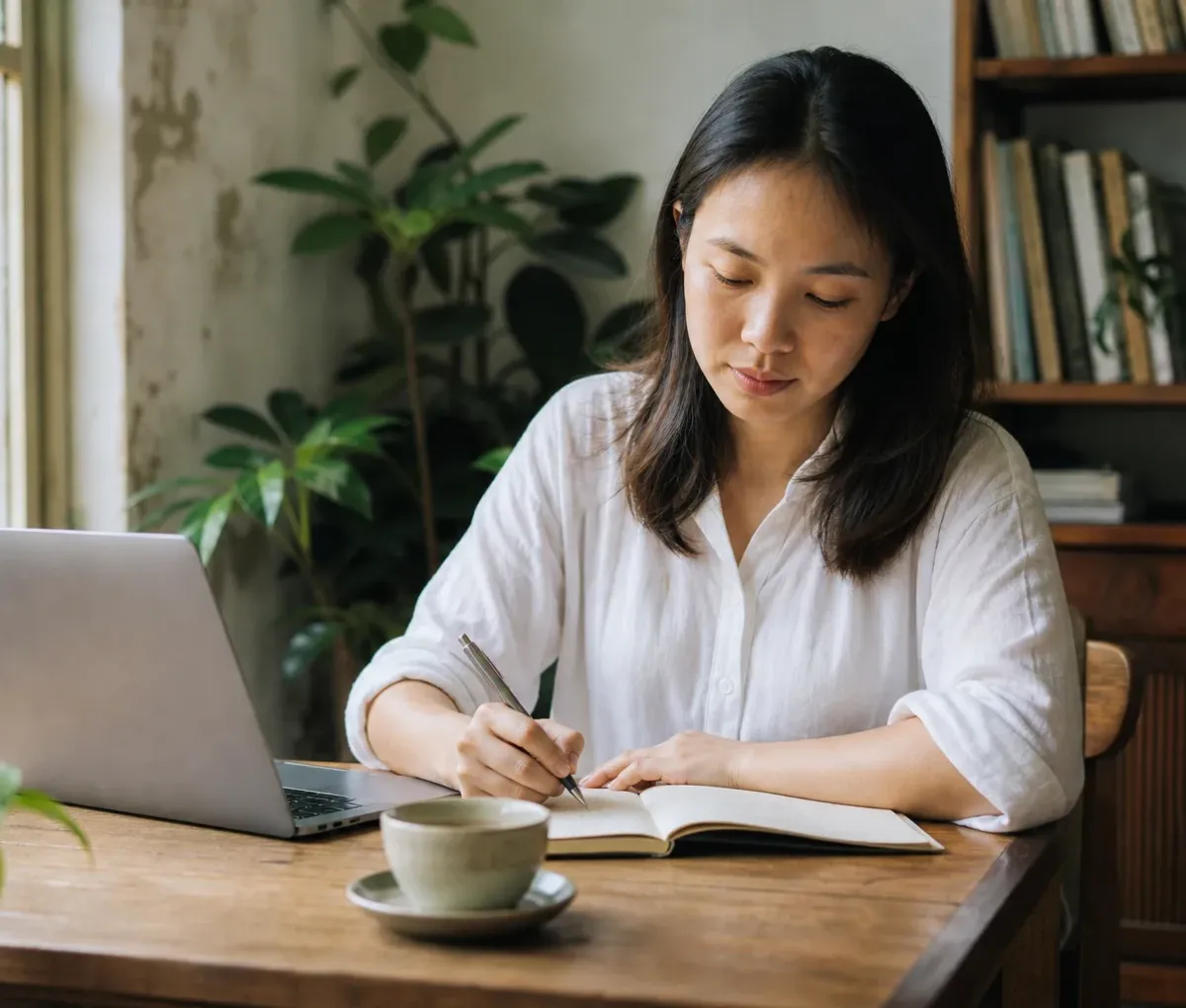 Học viên đang học kỹ năng số cùng GENOS trên máy tính